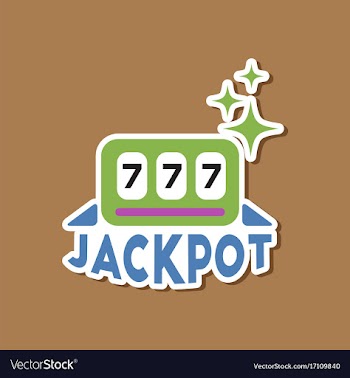 Paper sticker on stylish background jackpot lucky vector image