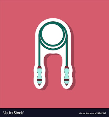 Paper sticker on stylish background jump rope vector image