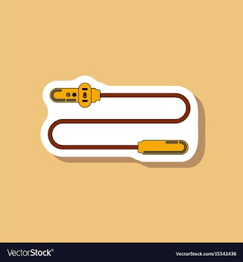 Paper sticker on stylish background jump rope vector image