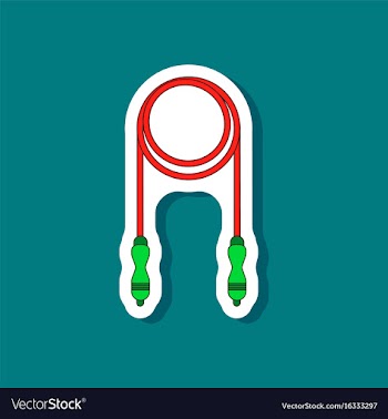 Paper sticker on stylish background jump rope vector image