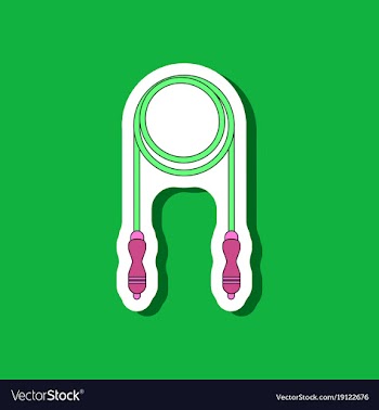 Paper sticker on stylish background jump rope vector image