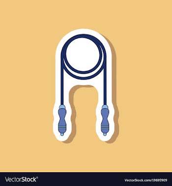 Paper sticker on stylish background jump rope vector image