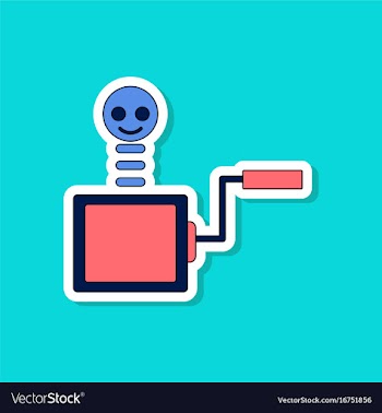Paper sticker on stylish background kids toy box vector image