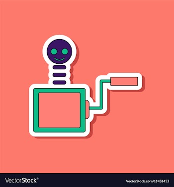 Paper sticker on stylish background kids toy box vector image