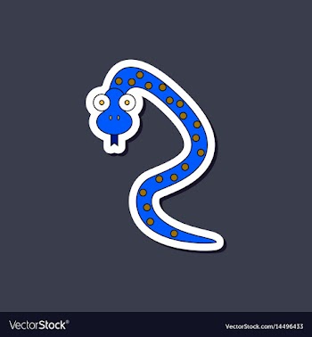 Paper sticker on stylish background kids toy snake vector image