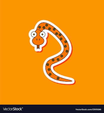 Paper sticker on stylish background kids toy snake vector image