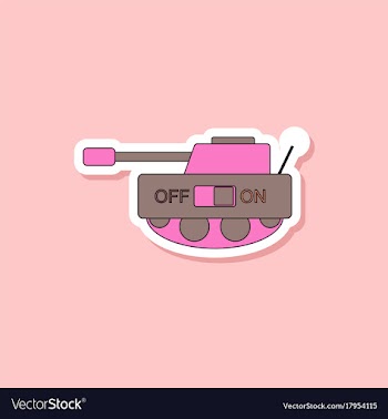 Paper sticker on stylish background kids toy tank vector image