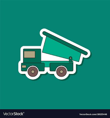 Paper sticker on stylish background kids toy truck vector image