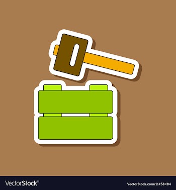 Paper sticker on stylish background Kids toy vector image