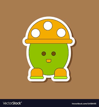Paper sticker on stylish background Kids toy vector image