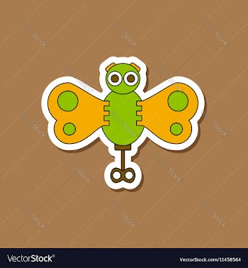 Paper sticker on stylish background Kids toy vector image