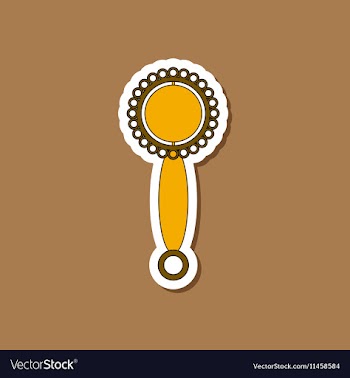 Paper sticker on stylish background Kids toy vector image