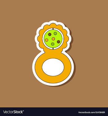 Paper sticker on stylish background Kids toy vector image