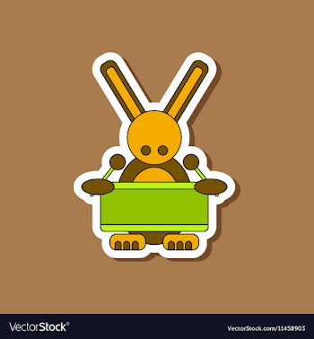Paper sticker on stylish background Kids toy vector image