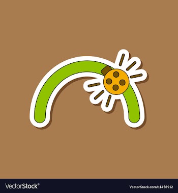 Paper sticker on stylish background Kids toy vector image