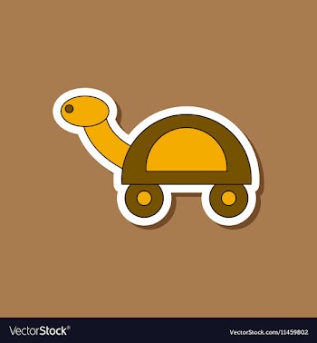 Paper sticker on stylish background Kids toy vector image