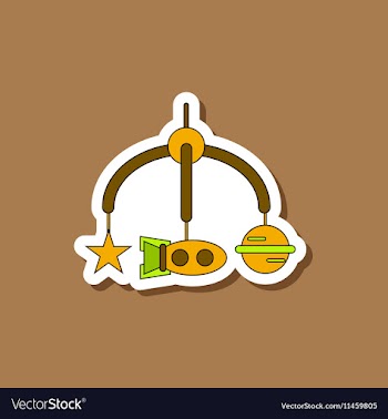 Paper sticker on stylish background Kids toy vector image