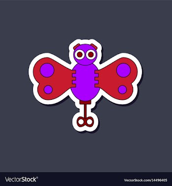 Paper sticker on stylish background kids toy vector image