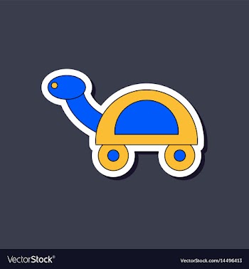 Paper sticker on stylish background kids toy vector image