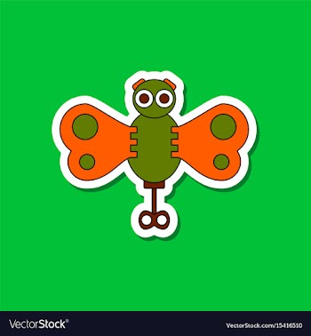 Paper sticker on stylish background kids toy vector image