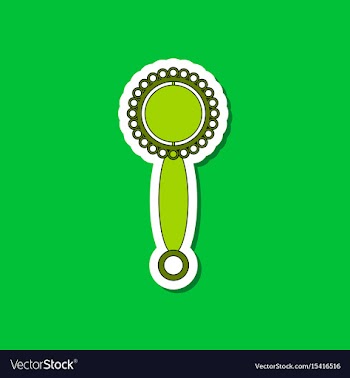 Paper sticker on stylish background kids toy vector image