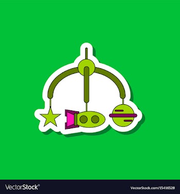 Paper sticker on stylish background kids toy vector image