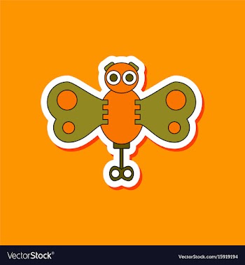 Paper sticker on stylish background kids toy vector image