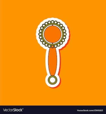 Paper sticker on stylish background kids toy vector image