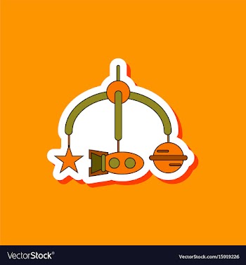 Paper sticker on stylish background kids toy vector image