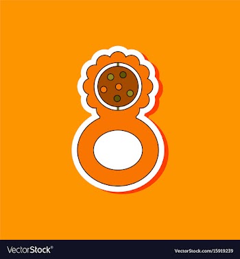 Paper sticker on stylish background kids toy vector image