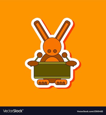 Paper sticker on stylish background kids toy vector image