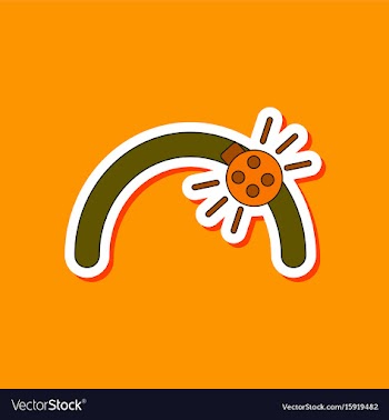 Paper sticker on stylish background kids toy vector image