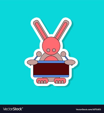 Paper sticker on stylish background kids toy vector image