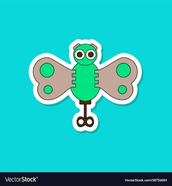 Paper sticker on stylish background kids toy vector image
