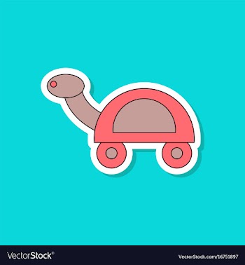 Paper sticker on stylish background kids toy vector image