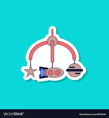 Paper sticker on stylish background kids toy vector image