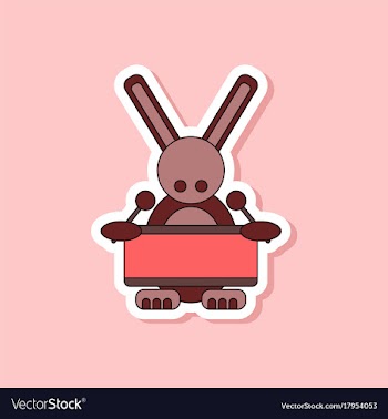 Paper sticker on stylish background kids toy vector image