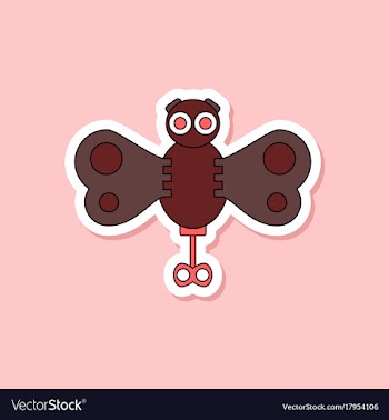 Paper sticker on stylish background kids toy vector image