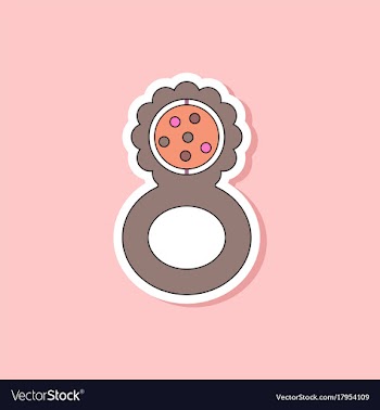 Paper sticker on stylish background kids toy vector image