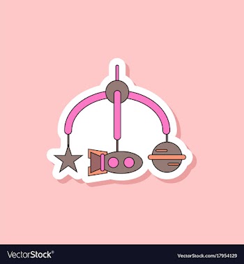 Paper sticker on stylish background kids toy vector image