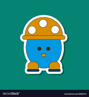 Paper sticker on stylish background kids toy vector image