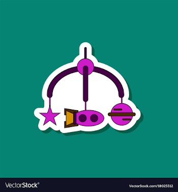 Paper sticker on stylish background kids toy vector image