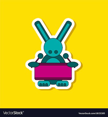 Paper sticker on stylish background kids toy vector image