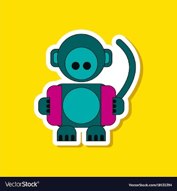 Paper sticker on stylish background kids toy vector image