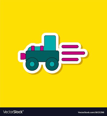 Paper sticker on stylish background kids toy vector image