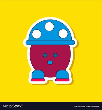 Paper sticker on stylish background kids toy vector image