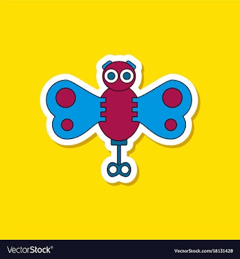 Paper sticker on stylish background kids toy vector image