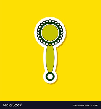 Paper sticker on stylish background kids toy vector image