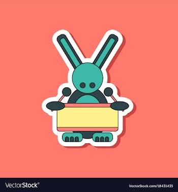 Paper sticker on stylish background kids toy vector image