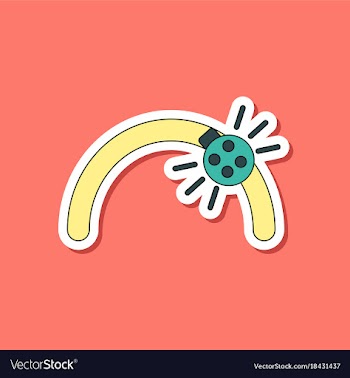 Paper sticker on stylish background kids toy vector image